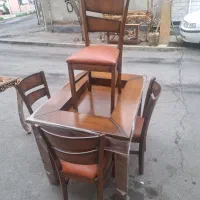 میزصندلی‌غذاخوری۴نفره‌تمام‌چوب(مبلمان‌مرادی)|میز و صندلی غذاخوری|تبریز, |دیوار