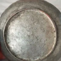 بشقاب مسی کهنه وسنگین قلم دار|کلکسیون اشیاء عتیقه|شاهرود, |دیوار