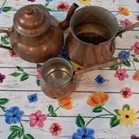 قوری و شیر جوش مسی قدیمی