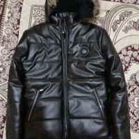 کاپشن چرم پفی