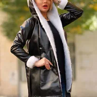 شنل چرمی زنانه خزدار Sara / پرداخت درب‌منزل