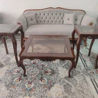 جلو مبلی و میز عسلی ابزاری چوبی کنده کاری