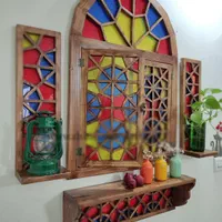 پنجره چوبی سنتی گره چینی با ابعاد سفارشی