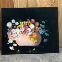 تابلو رنگ روغن روی بوم مخمل