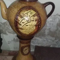 قوری سفالی تزیینی با آیه شریفه وان یکاد