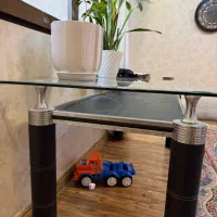 میز نهارخوری ۸ نفره شیشه ای فلزی