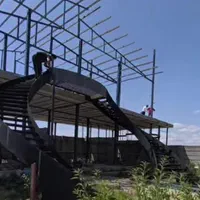 جوشکاری کل ساختمان.. اسکلت فلزی .پله گردون