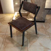 صندلی فلزی و چوبی با پارچه درجه یک