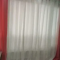 پرده پانچی حریر شاین دار سفید
