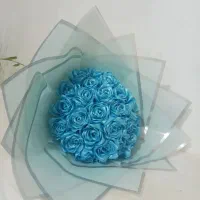 گل روبانی آبی|گل مصنوعی|زنجانرود, |دیوار