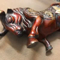 مجسمه برنزی گاو وال استریت آنتیک قدیمی پرنقش|مجسمه، تندیس، ماکت|تهران, مجیدیه|دیوار