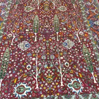 فرش دسترس قشقایی درختی با گل های ابریشم