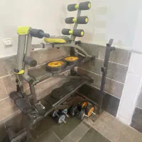 وزنه هالتر و دمبل و میز تاشو