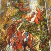 تابلو فرش دست بافت طرح ضامن آهو