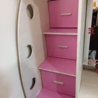 تخت دو طبقه کم جا دارای میز تحریر ،میز آرایش و کمد|تخت و سرویس خواب|قزوین, |دیوار