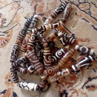 ۳۹ مهره لول تبتی کهنه طبیعی