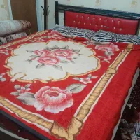 تخت فلزی دونفره همراه با تشک فنری در حد نو