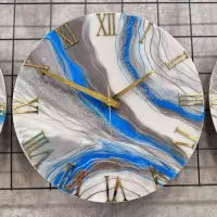 ساعت دیواری با رگه های آبی|ساعت دیواری و تزئینی|رشت, رشتیان|دیوار