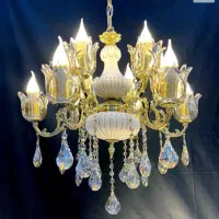 لوسترسازی اسکای برنجی و سرامیکی4+6شعله سرپیچeyr41o