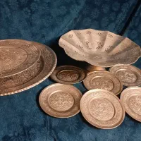 سرویس مس قدیمی|ظروف سرو و پذیرایی|کرمان, |دیوار