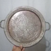 سینی مسی قلم کاری قدیمی. کار دست|کلکسیون اشیاء عتیقه|سبزوار, فرهنگیان|دیوار