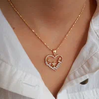 گردنبند قلب نگین دار ابکاری طلا مارک ژوپینگ|بدلیجات|تهران, طیب|دیوار