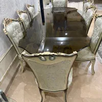 فروش میز ناهارخوری شیشه ای ۸نفره
