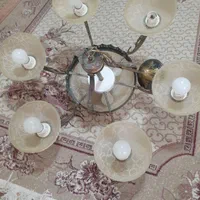 لوستر برنجی ۶ شاخه|لوستر و چراغ آویز|صفادشت, |دیوار