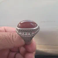 انگشتر نقره دست سازعقیق یمنی نقره 95