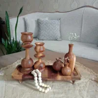 ست دکوری چوب گردو رایزر چوبی جاشمعی|بوفه، ویترین، کنسول|مشهد, شهرآرا|دیوار