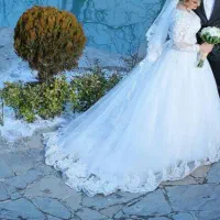 لباس عروس دانتل ترک با تور