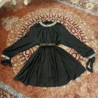 شومیز کرپ سنگ دوری  با دست