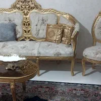مبل سلطنتی  چوب گردو  طلایی