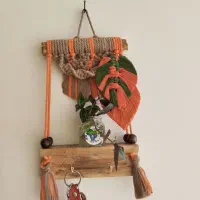دیوارکوب و جاکلیدی مکرومه