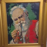 تابلوی چوبی  قدیمی کوبلن دوزی