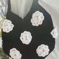 کیف بافتنی گلدار