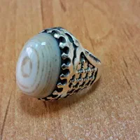 انگشتر عقیق سلیمانی و یاقوت سرخ