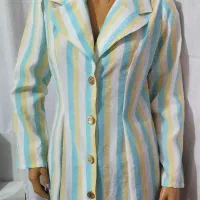 مانتو نخی راه راه یقه انگلیسی|لباس|لنجان, |دیوار