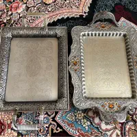 ۲ عدد سینی پذیرایی مدل سیلور|ظروف سرو و پذیرایی|رباط‌کریم, رباط‌کریم|دیوار
