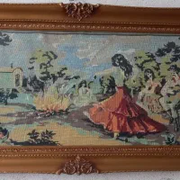 تابلو قدیمی کوبلن دست بافت