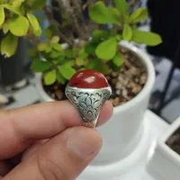 انگشتر عقیق رگه دار
