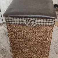 سبد لباس حصیری