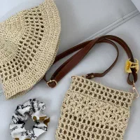 کلاه بافتنی رافیا کیف