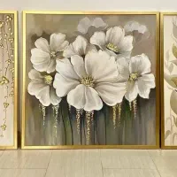 تابلو سه تیکه گل برگ شکوفه