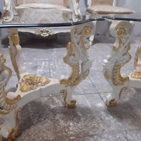 مبل ۹نفره چوب گردو با میز کامل شاه نشین|مبلمان خانگی و میز عسلی|قم, نیروگاه|دیوار