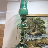 لمپا بلوری برقی آنتیک با آویز کریستال