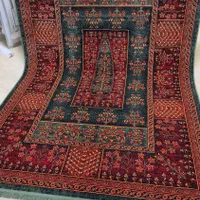 فرش ۷۰۰شانه لاکی سبز سنتی  قشقایی( درخت زندگی )