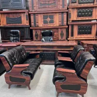ست کامل مبلمان نیمست میزمدرن آنتیک توری چرم دفترست|دفتر کار|تبریز, |دیوار