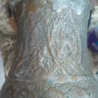 سطل مسی قدیمی فانتیزی آنتیک کار دست اصفهان