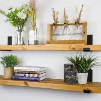 شلف دیواری چوب طبیعی مدل رویا